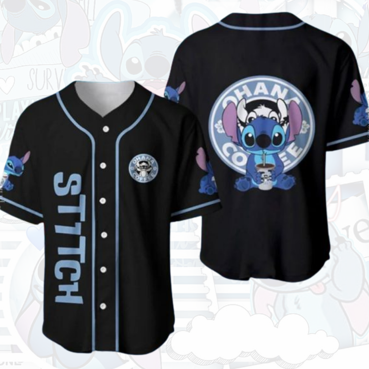 Disney Stitch Happy Striped Baseball Jersey - Image 2