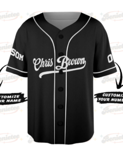Alternative view of Personalized Chris Brown Breezy Bowl XX Baseball Jersey, Chris Brown Music Tour 2025 Baseball Jersey, Breezy Bowl XX Jersey