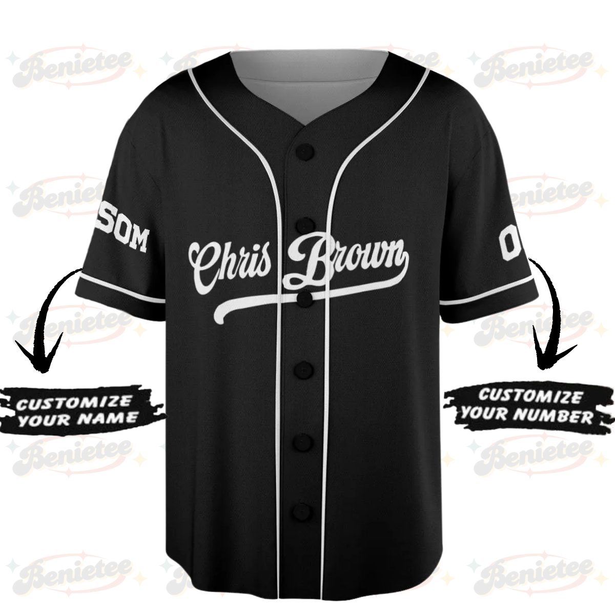 Personalized Chris Brown Breezy Bowl XX Baseball Jersey, Chris Brown Music Tour 2025 Baseball Jersey, Breezy Bowl XX Jersey - Image 2