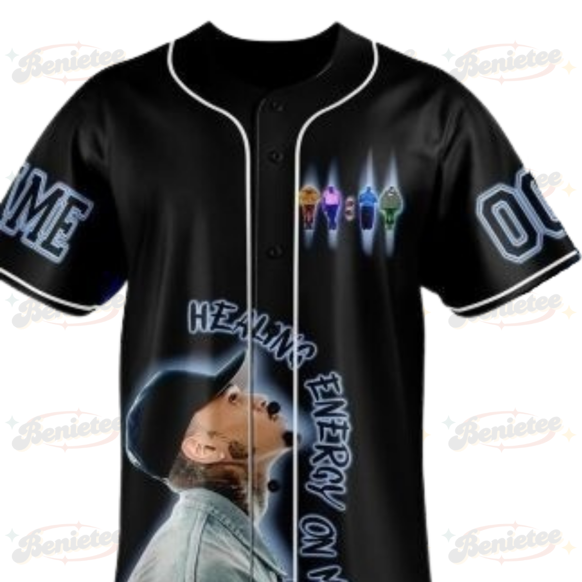Chris Brown Angel Numbers Baseball Jersey - Image 4