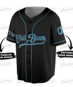 Alternative view of Personalized Chris Brown Breezy Bowl XX Baseball Jersey, Chris Brown Music Tour 2025 Baseball Jersey