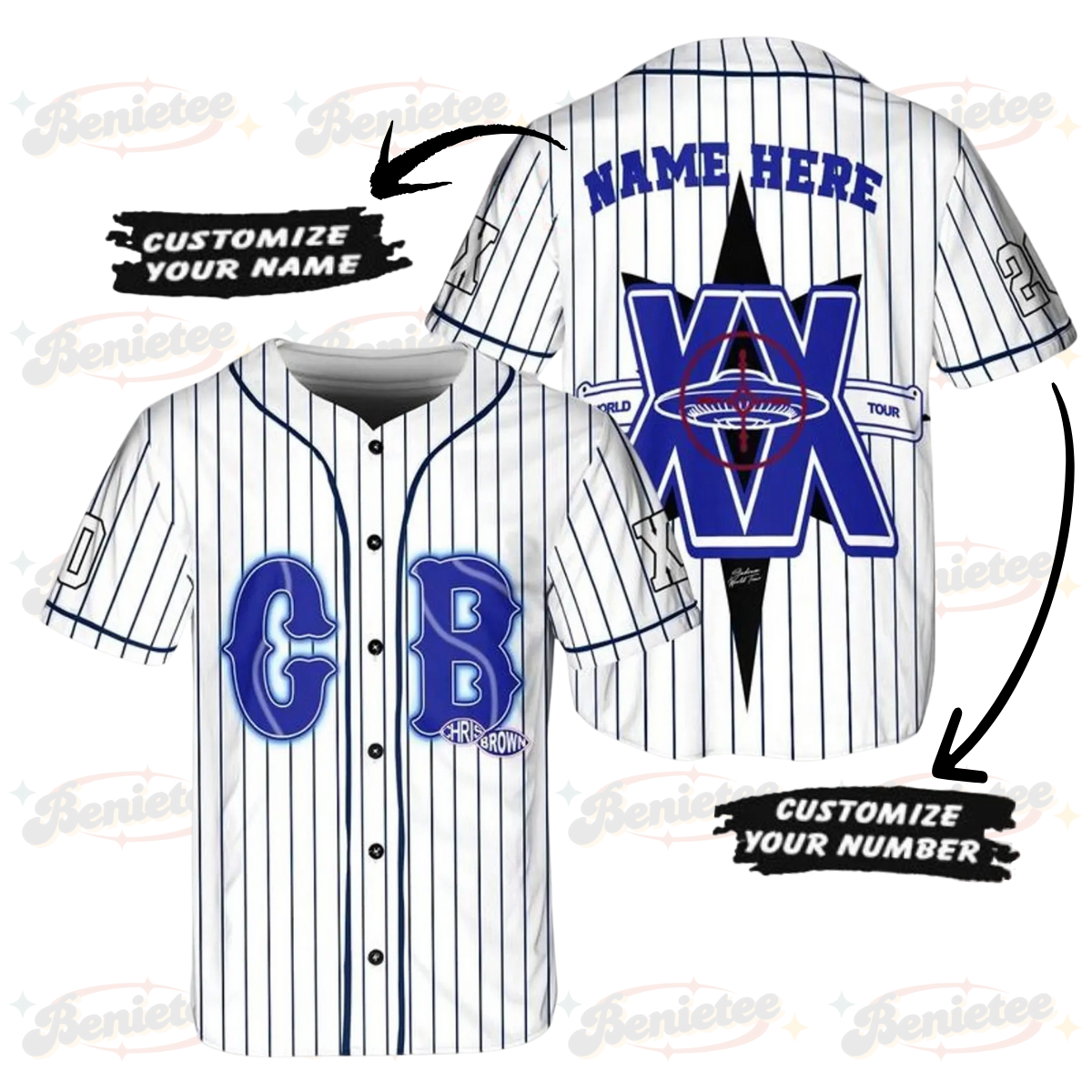 Personalized Chris Brown Breezy Bowl Jersey, Breezy Bowl XX 2025 Baseball Shirt, Breezy Bowl Tour XX Shirt