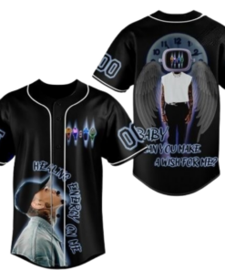 Alternative view of Chris Brown Angel Numbers Baseball Jersey