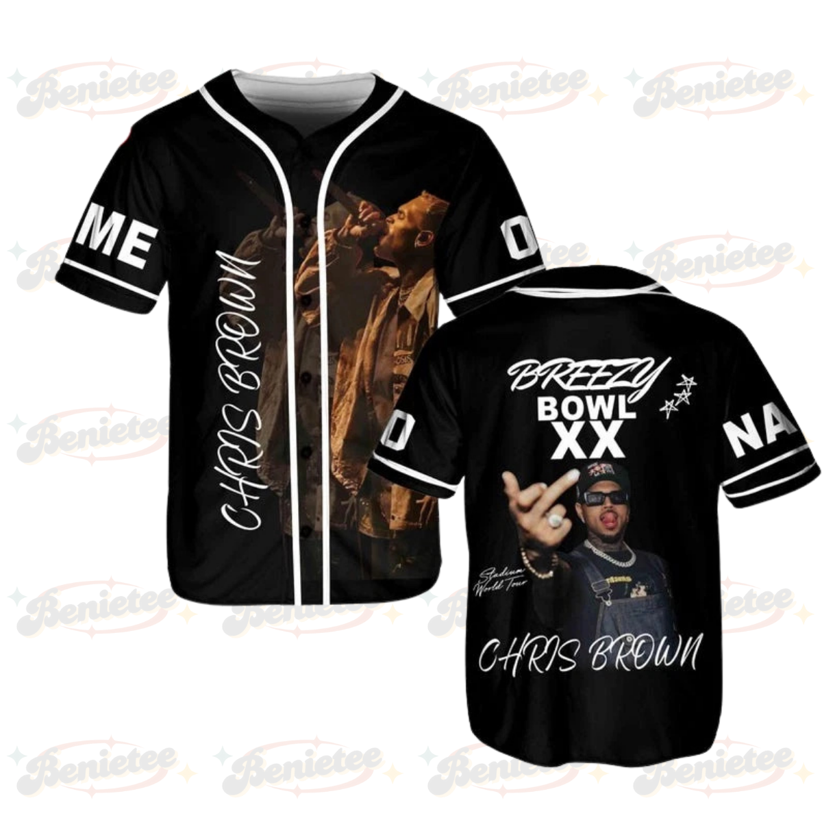 Chris Brown Style Breezy Bowl XX 2025 Tour Jersey