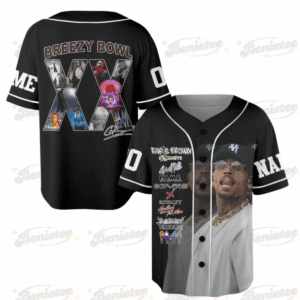 Chris Brown Breezy Bowl Baseball Jersey, Breezy Bowl XX 2025 Shirt, Breezy Bowl Tour XX Graphic Jersey