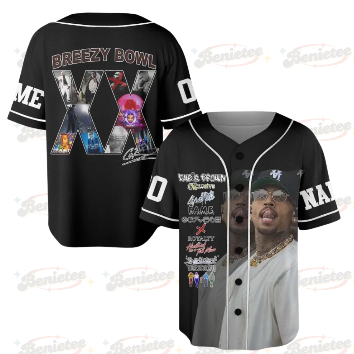 Chris Brown Breezy Bowl Baseball Jersey, Breezy Bowl XX 2025 Shirt, Breezy Bowl Tour XX Graphic Jersey