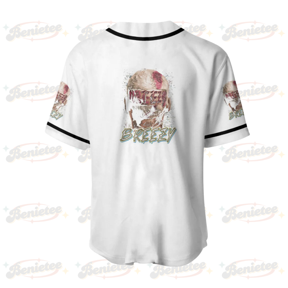 Chris Brown Breezy Baseball Jerseys, Size XS, The Weeknd Music Tour 2025 Baseball Jersey - Image 3