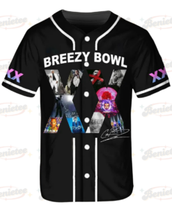 Alternative view of Chris Brown Breezy Bowl XX Baseball Jersey, Custom Chris Brown Jersey, Breezy Bowl XX Shirt, Breezy Bowl 2025 Jersey