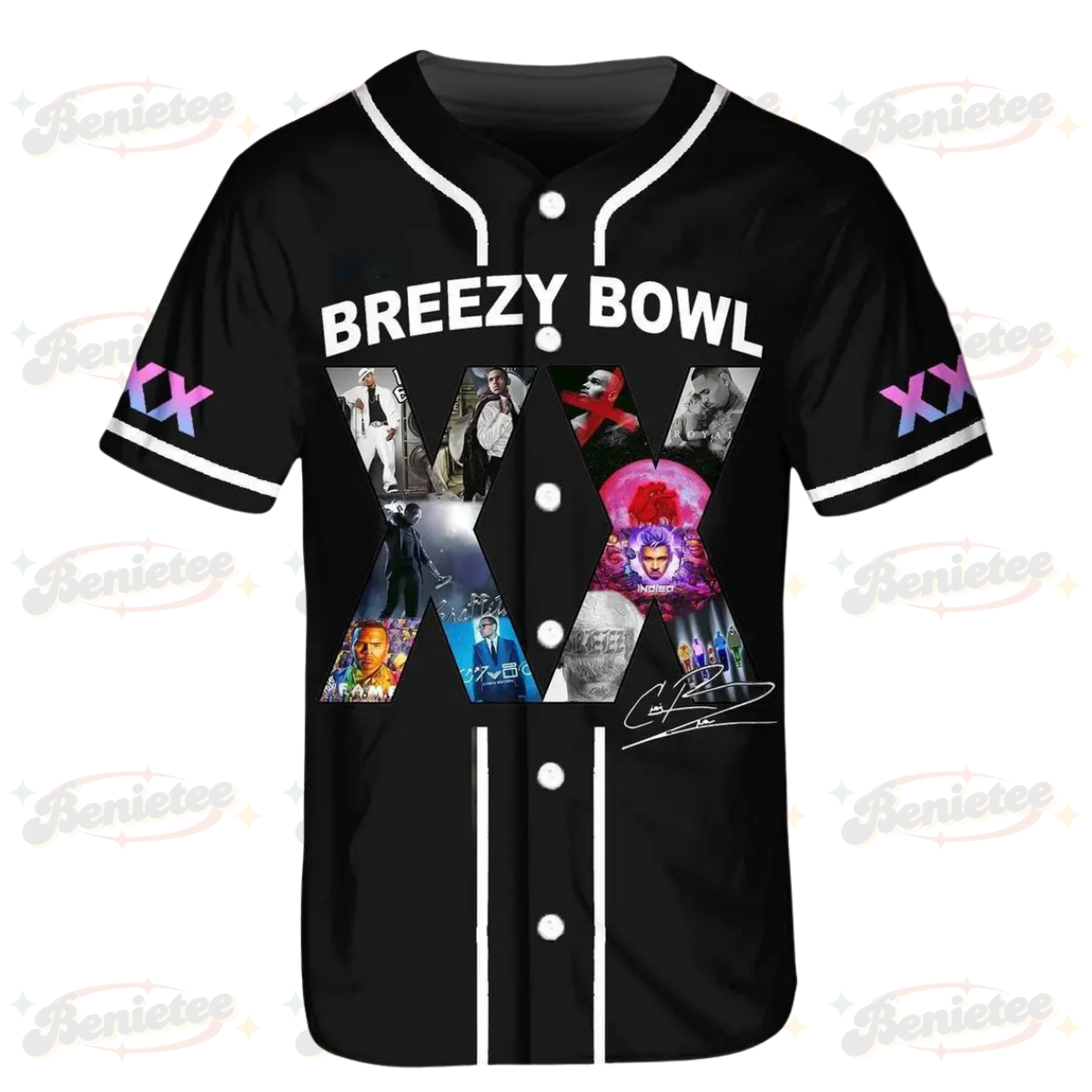 Chris Brown Breezy Bowl XX Baseball Jersey, Custom Chris Brown Jersey, Breezy Bowl XX Shirt, Breezy Bowl 2025 Jersey - Image 2