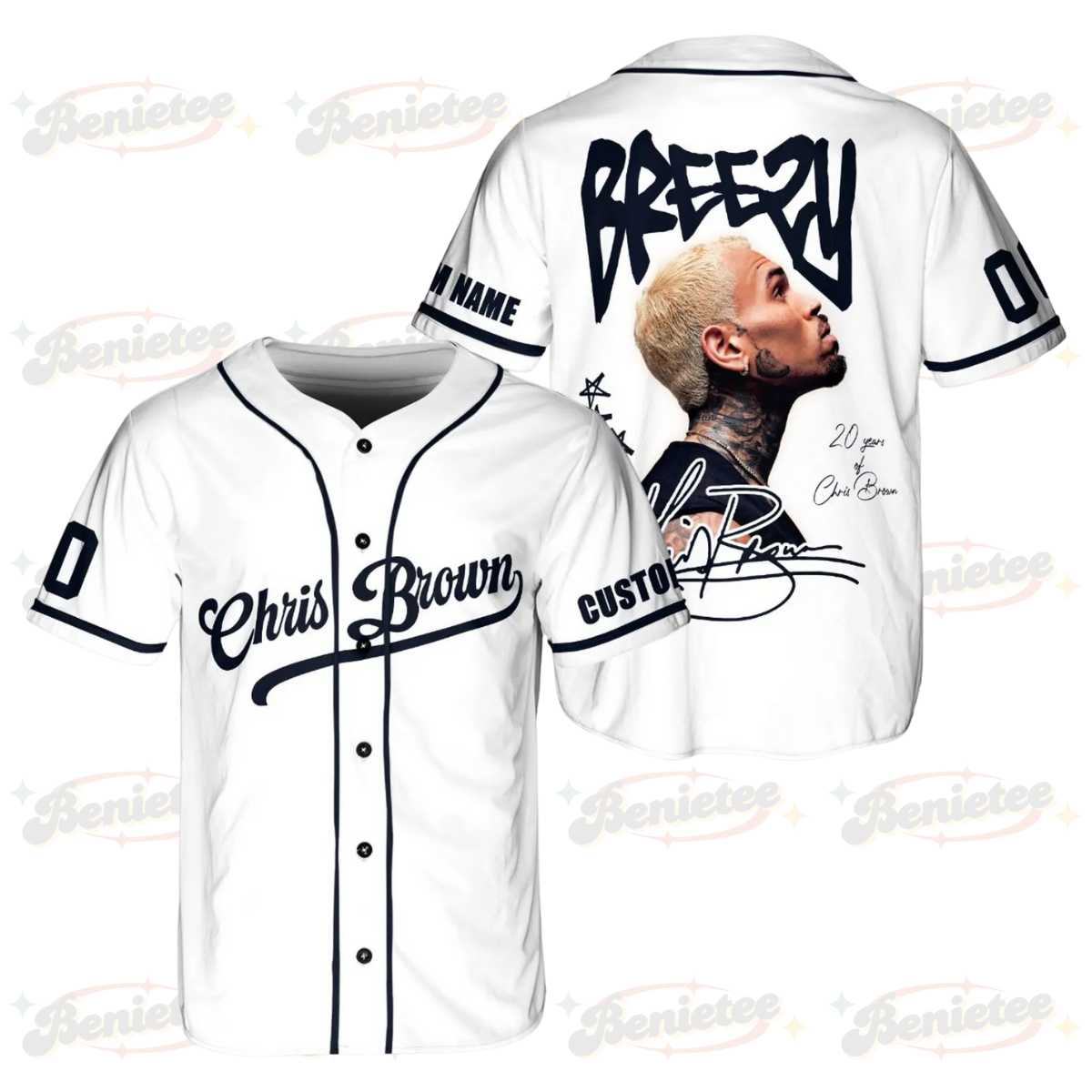 Personalized Chris Brown Baseball Jersey, Breezy Bowl XX Tour 2025 Jersey, Breezy Bowl Tour XX Merch Shirt