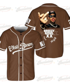Chris Brown Middle Finger Baseball Jersey, Personalized Breezy Bowl XX 2025 Baseball Jersey