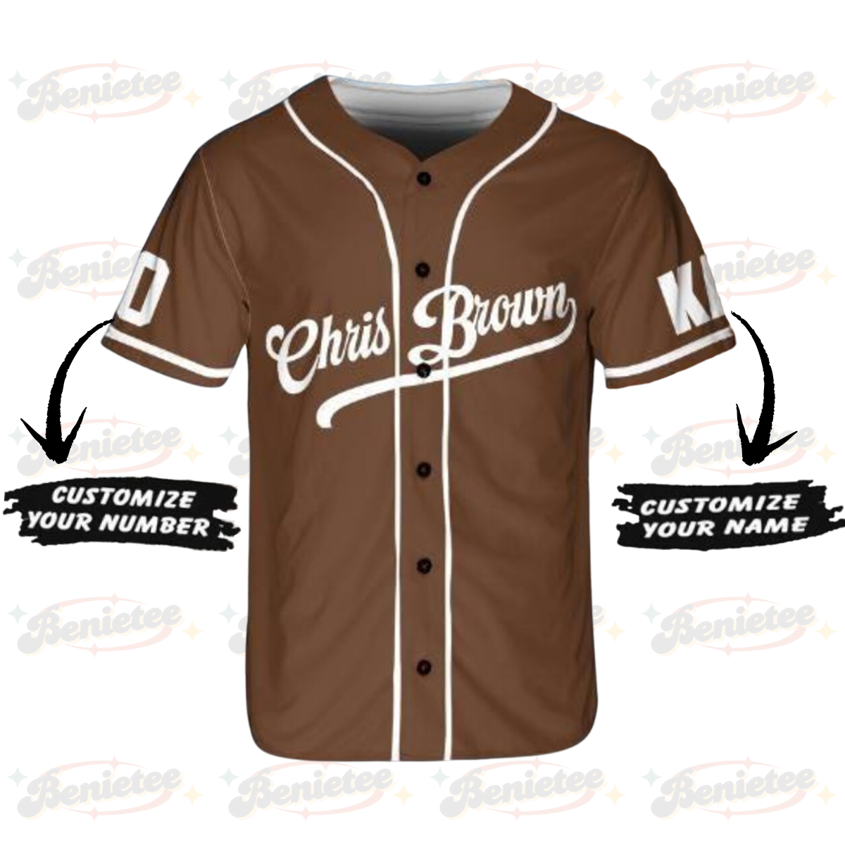 Chris Brown Middle Finger Baseball Jersey, Personalized Breezy Bowl XX 2025 Baseball Jersey - Image 2