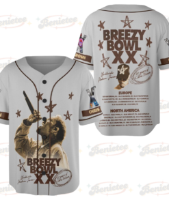 Chris Brown Breezy Bowl XX 2025 Baseball Jersey, Breezy Bowl Tour XX Shirt, Breezy Bowl XX Shirt