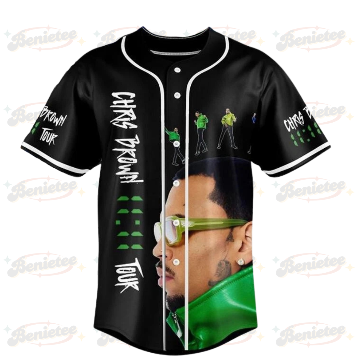 Chris Brown 11:11 Music Tour 2025 Baseball Jersey - Image 3