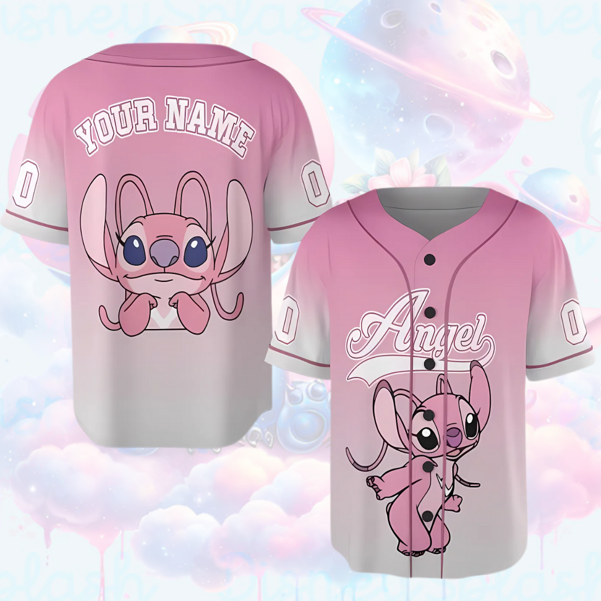 Personalized I'm A Big Fan Of Angel Lilo & Stitch Pinky 2025 Baseball Jersey - Image 2