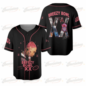 Custom Chris Brown Baseball Jersey, Breezy Bowl XX Baseball Jersey, 2025 Breezy Bowl XX Tour Concert Gear