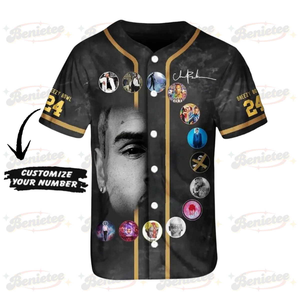 Custom Chris Brown Breezy Bowl XX Tour 2025 Baseball Shirt, Chris Brown Album Shirt, Chris Brown Fan Gift - Image 2
