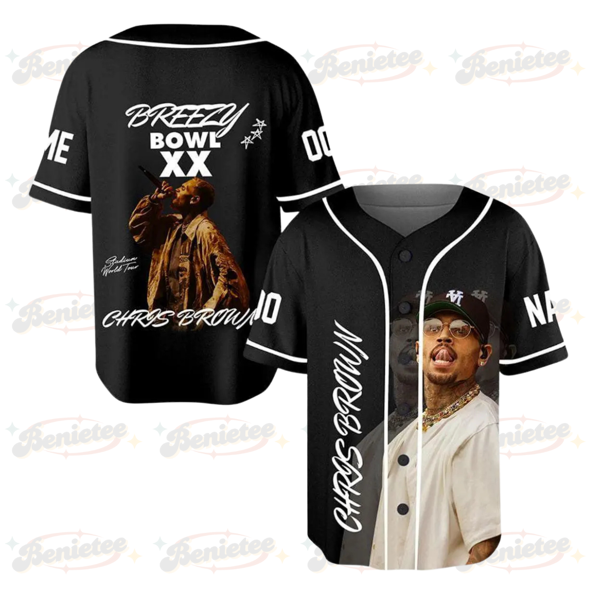 Personalized Chris Brown Tour Jersey, Breezy Bowl XX 2025 Shirt