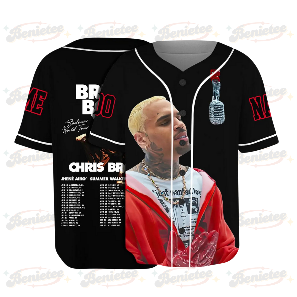 Chris Brown Breezy Bowl Baseball Jersey, Personalized Chris Brown Tour Jersey