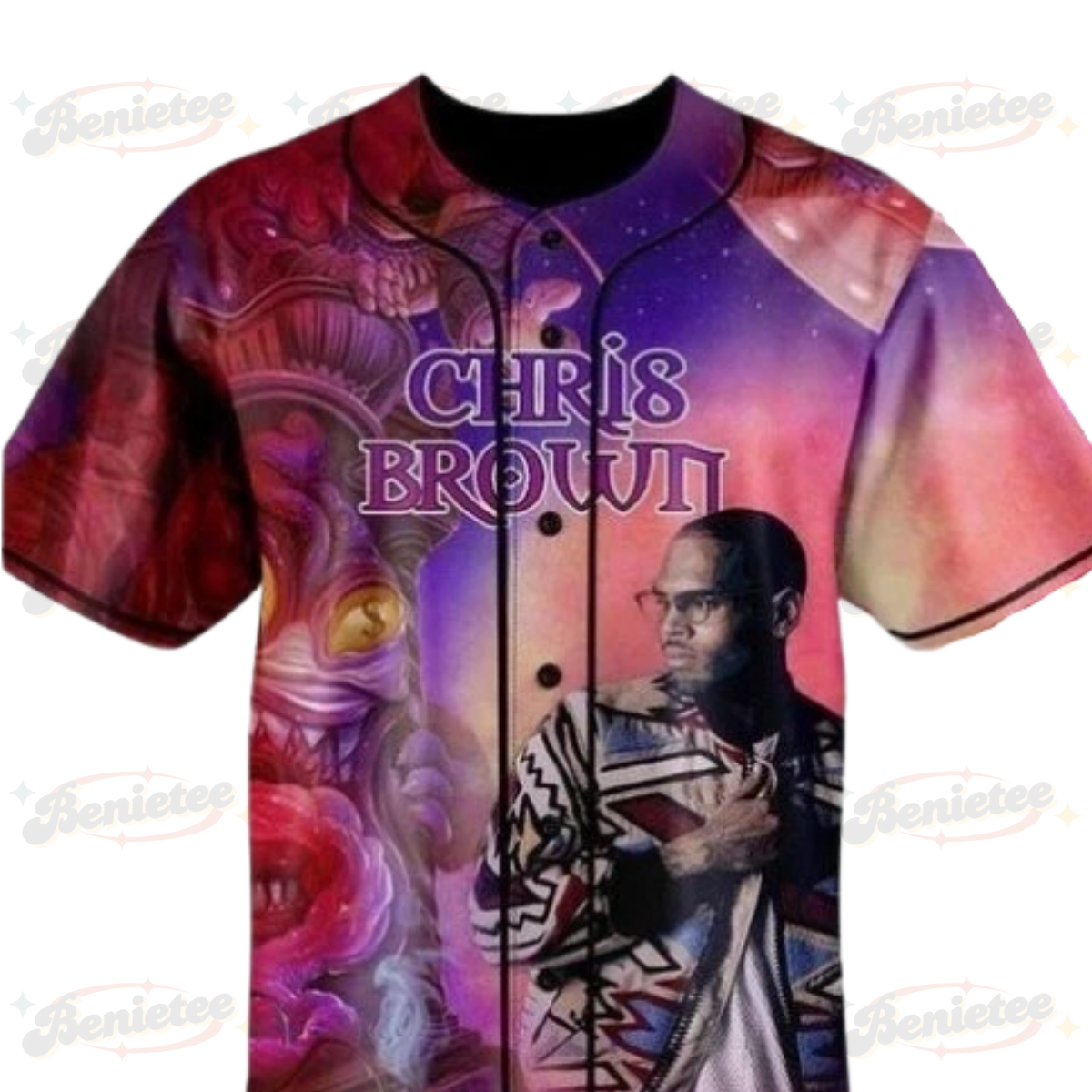Bowl XX Music Tour 2025 Baseball Jersey, Chris Brown Merch Jersey - Image 2