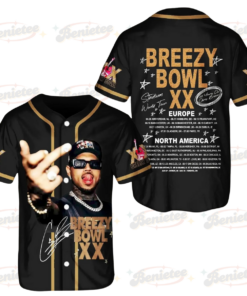 Chris Brown Breezy Bowl XX Tour 2025 Jersey, Chris Brown 2025 Concert Jersey