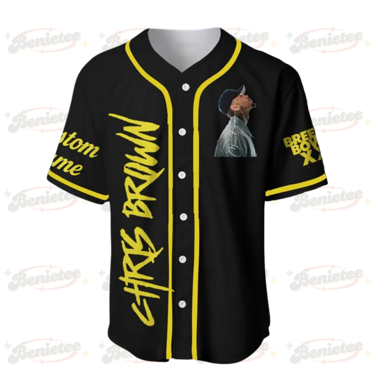 Personalized Chris Brown Tour Jersey, Chris Brown Breezy Bowl Baseball Jersey Men's - Image 3