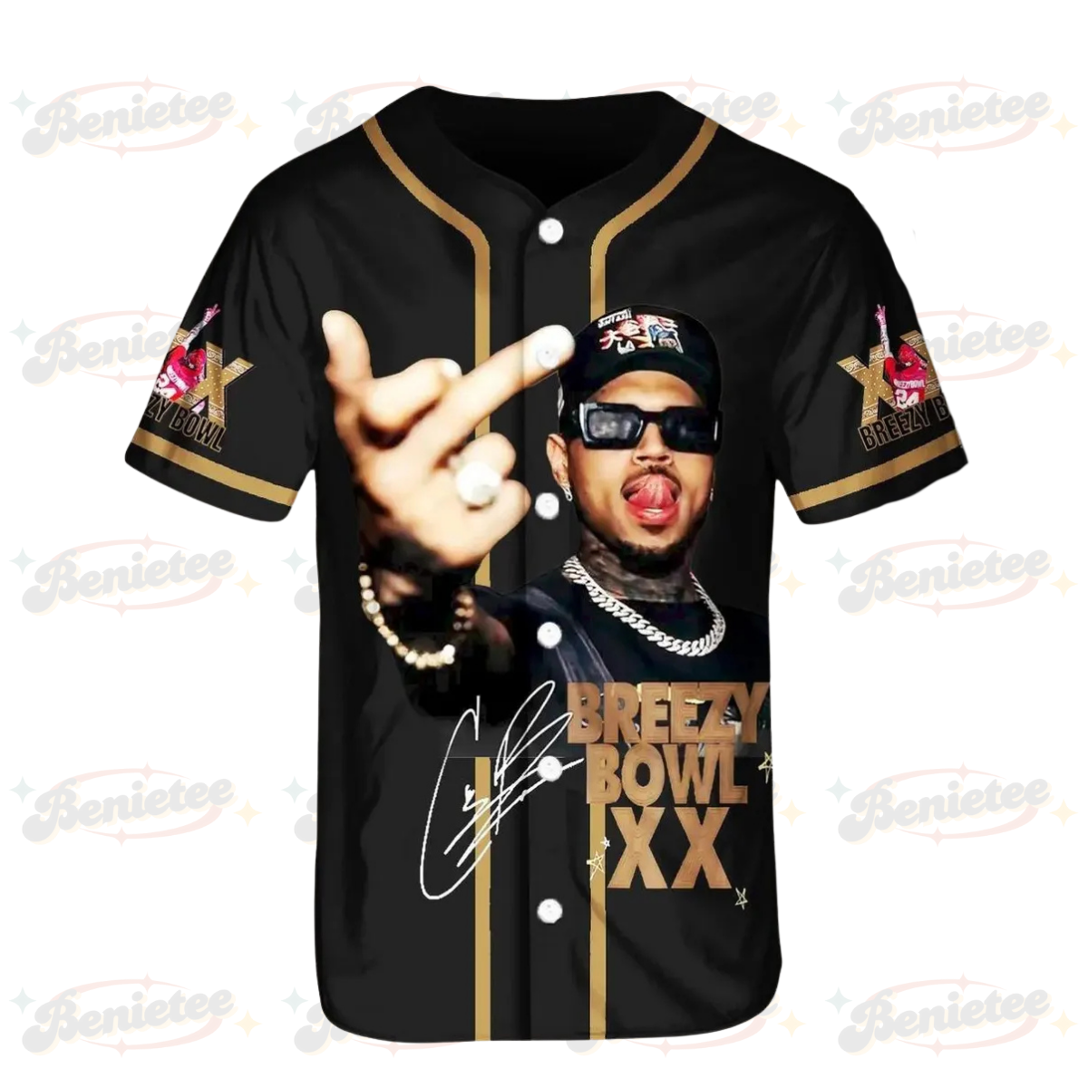 Chris Brown Breezy Bowl XX Tour 2025 Jersey, Chris Brown 2025 Concert Jersey - Image 2