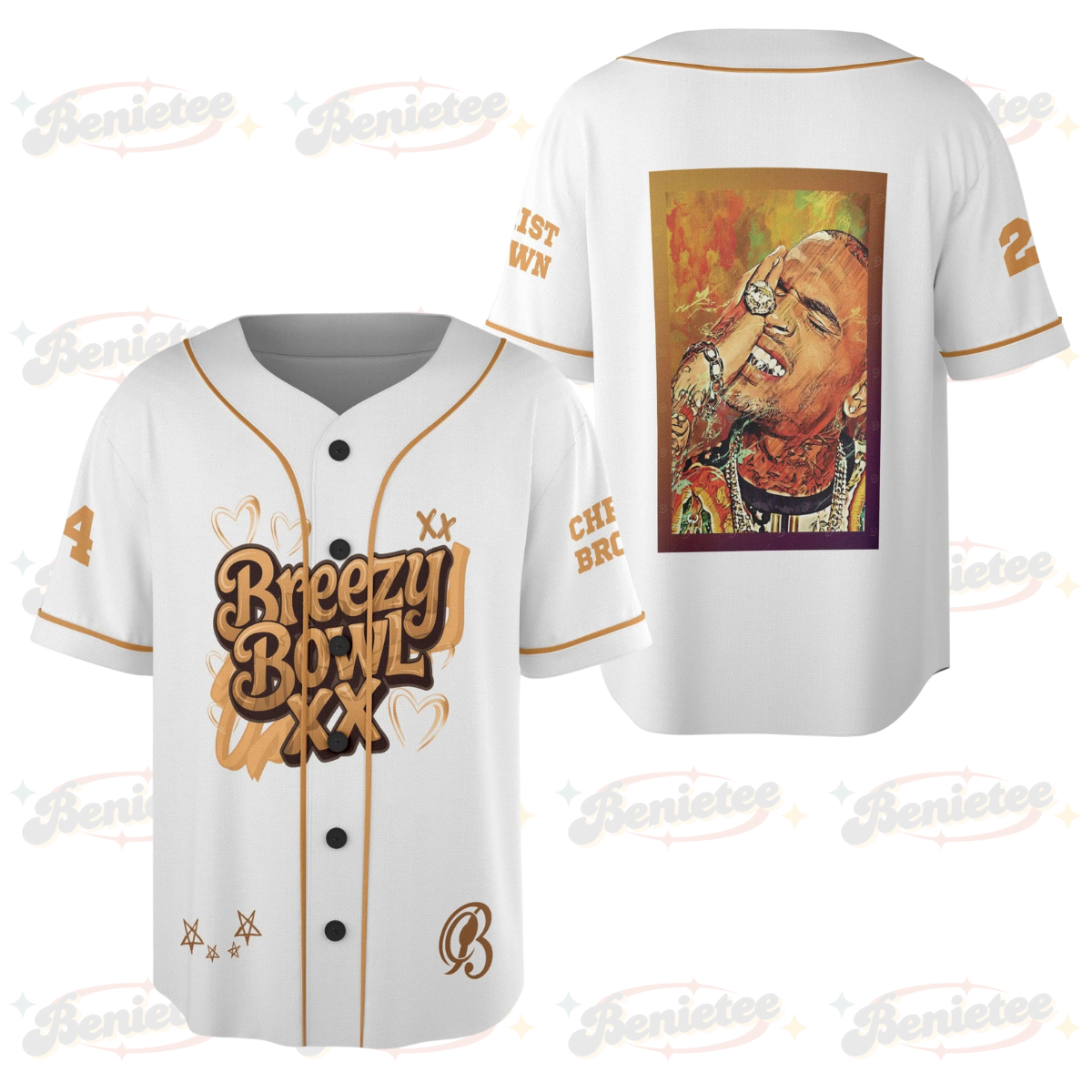Custom Chris Brown Music Tour 2025 Baseball Jersey, Breezy Bowl XX Baseball Jersey For Fans