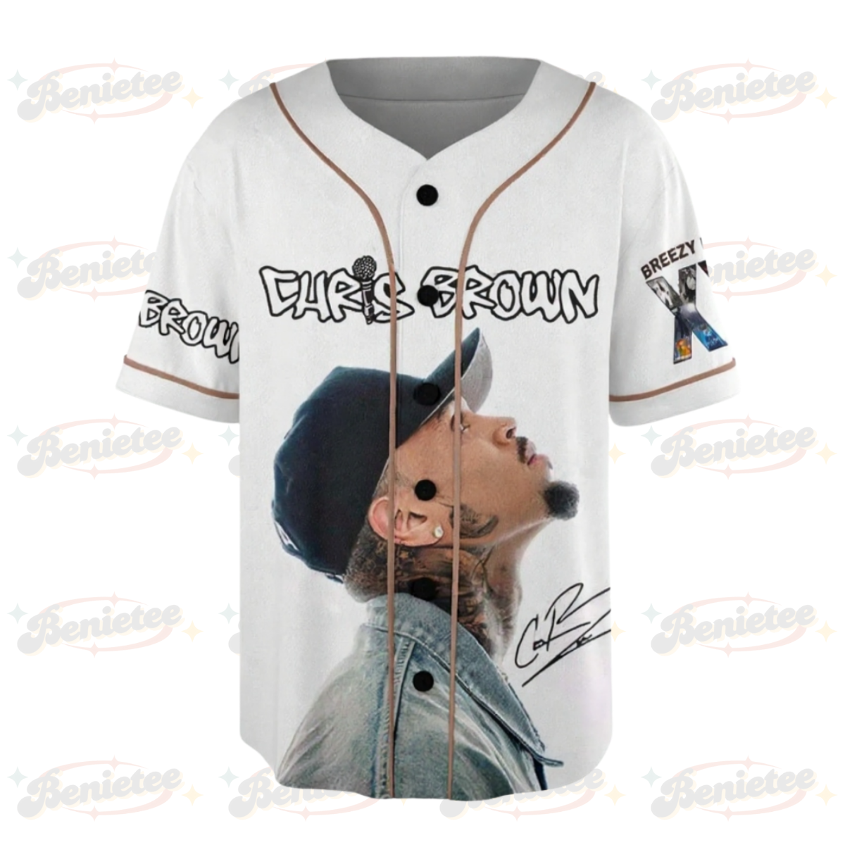 Chris Brown Breezy Bowl XX Baseball Jersey, Chris Brown 2025 Tour Shirt, Breezy Bowl Graphic Jersey - Image 3