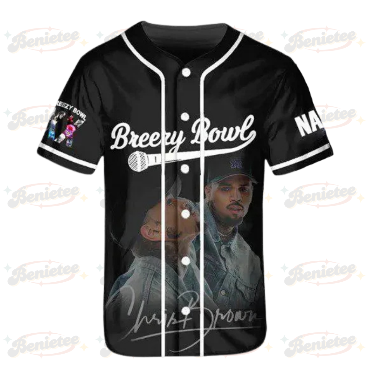 Chris Brown Breezy Bowl XX Music Tour 2025 Baseball Shirt, Chris Brown Jersey Gift - Image 3