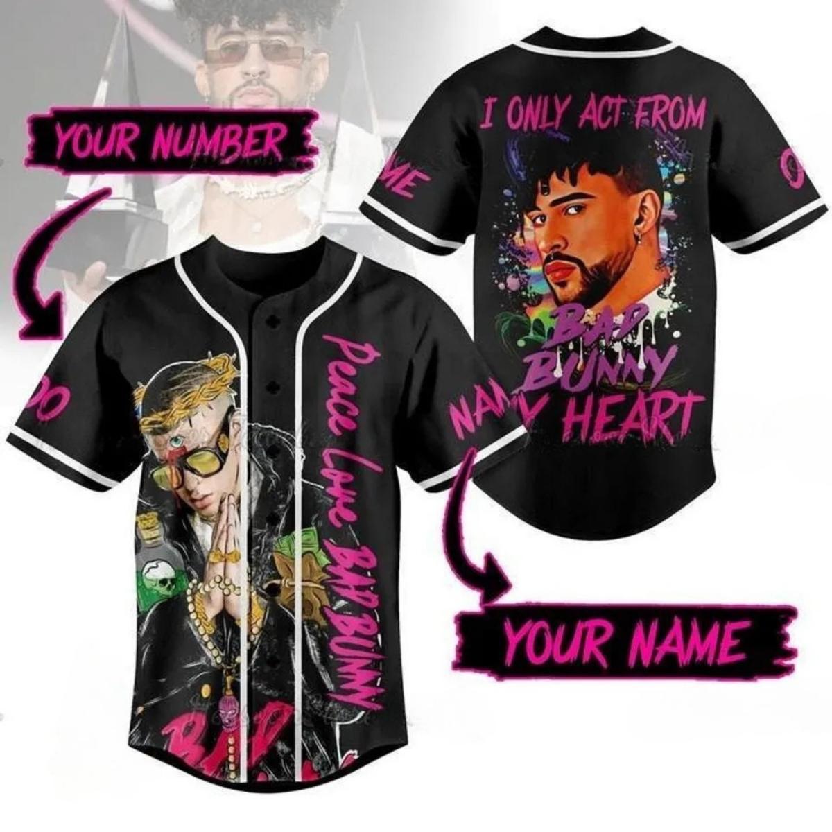 Custom Chris Brown Music Tour 2025 Baseball Jersey, Chris Brown Baseball Jersey For Fans - Image 2