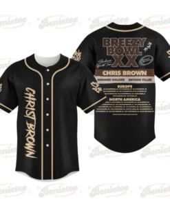 Breezy Bowl XX Music Tour 2025 Baseball Jersey, Chris Brown Jersey Shirt, Concert 2025 Shirt