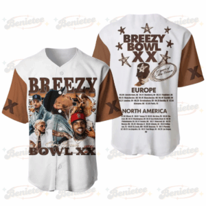 Personalized Chris Brown Tour Jersey, Chris Brown Breezy Bowl Baseball Jersey, Breezy Bowl XX 2025 Shirt