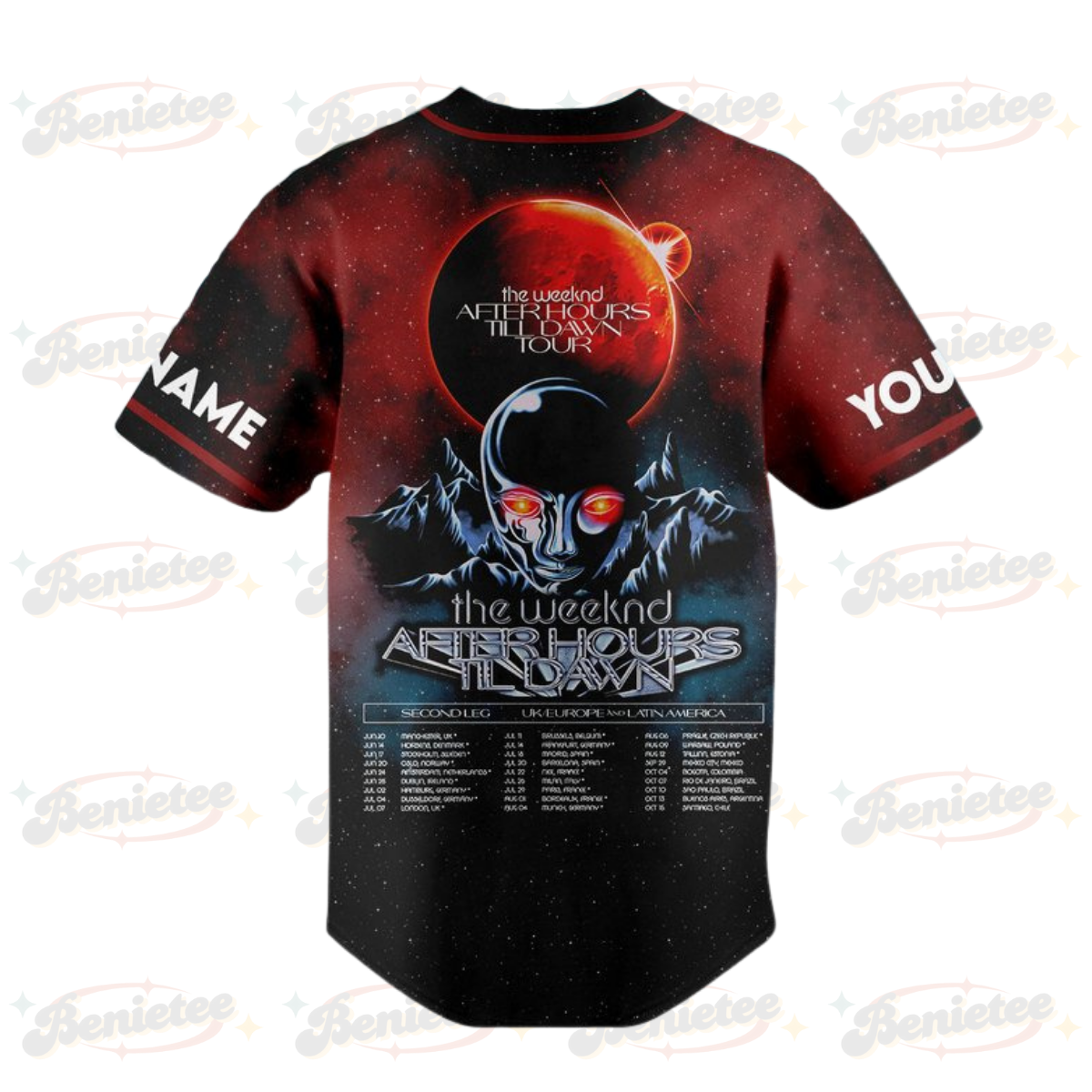 The Weeknd Music Tour 2025 Baseball Jersey For Fans - Image 4