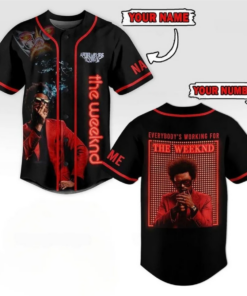 Alternative view of Custom The Weeknd Music Tour 2025 Baseball Jersey For Fans, Weeknds Baseball Jersey