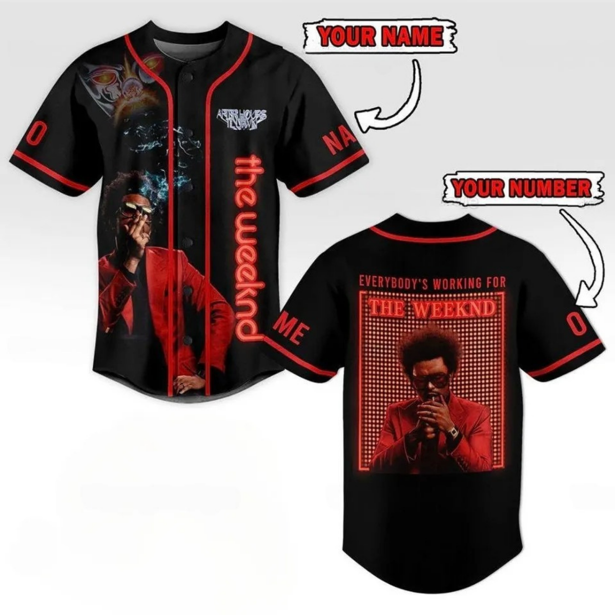 Custom The Weeknd Music Tour 2025 Baseball Jersey For Fans, Weeknds Baseball Jersey - Image 2