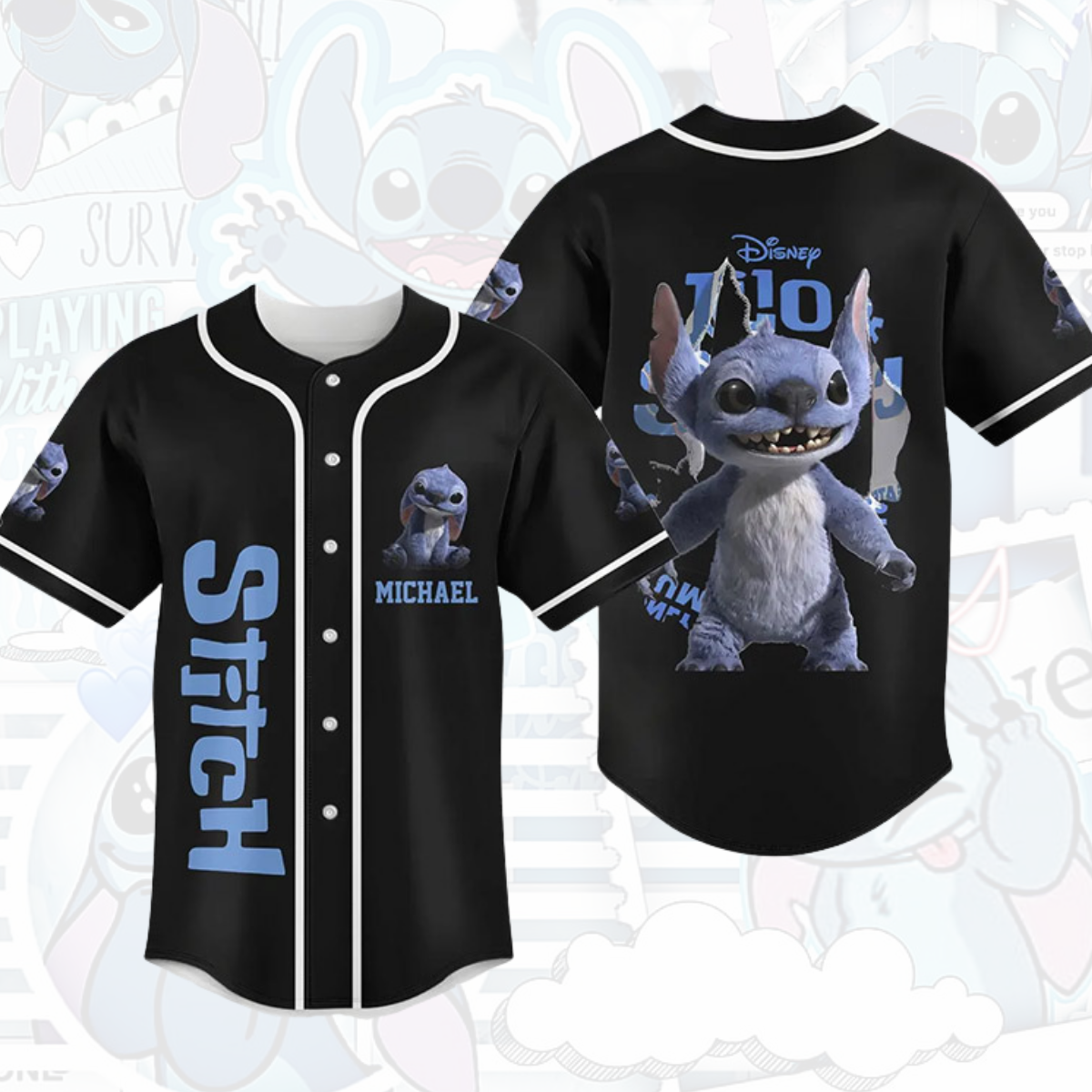 Personalize Disney Stitch 2025 Baseball Jersey - Image 2