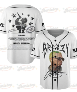 Personalized Chris Brown Breezy Bowl XX Baseball Jersey, Breezy Bowl Graphic Jersey, Chris Brown 2025 Tour Shirt
