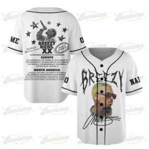 Personalized Chris Brown Breezy Bowl XX Baseball Jersey, Breezy Bowl Graphic Jersey, Chris Brown 2025 Tour Shirt
