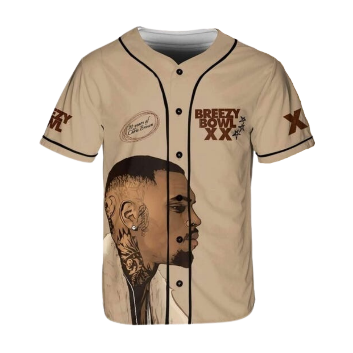 Chris Brown Breezy Bowl Baseball Jersey, Breezy Bowl XX 2025 Jersey - Image 4
