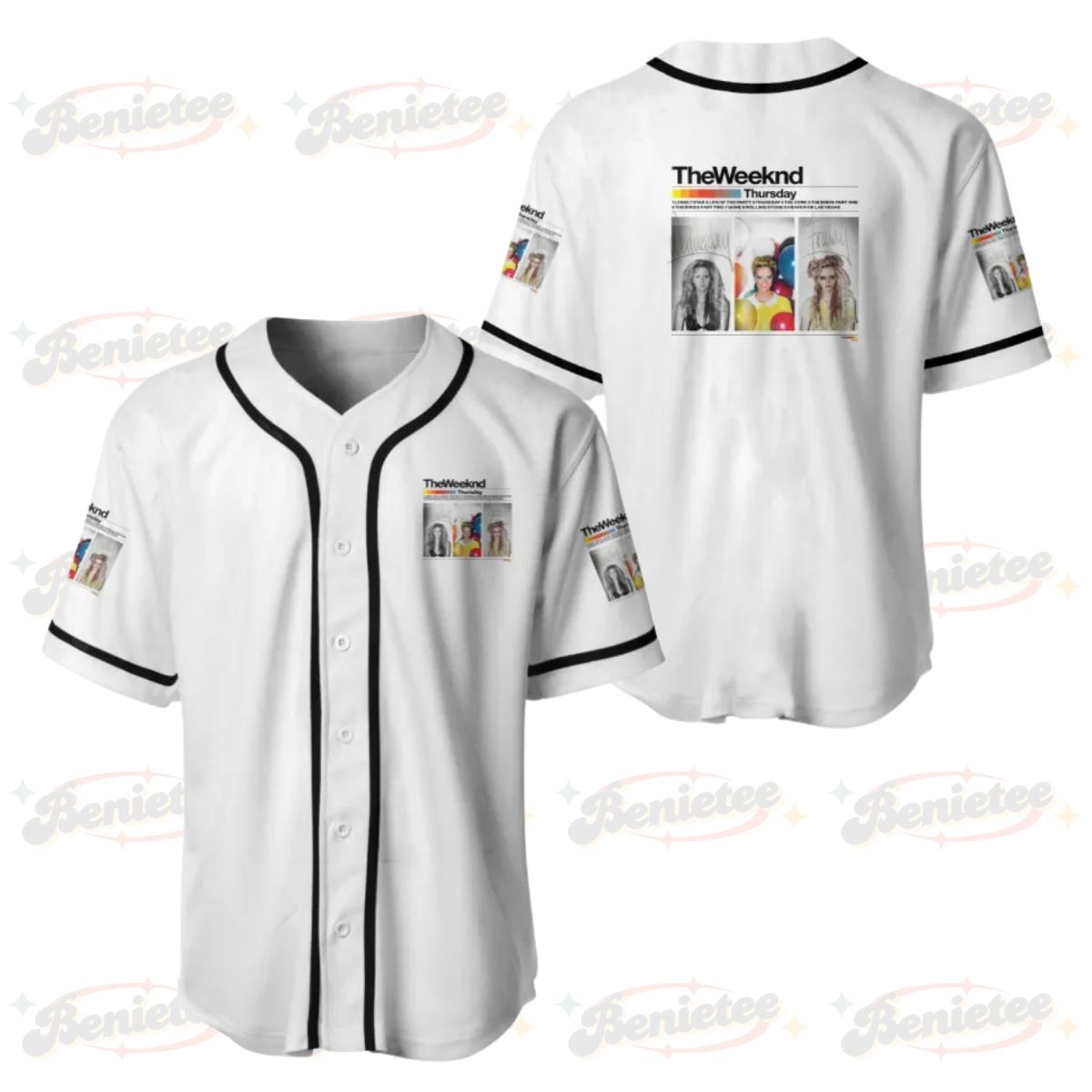 The Weeknd Thursday XO Music Show White Baseball Jerseys, The Weeknd Music Tour 2025 Baseball Jersey