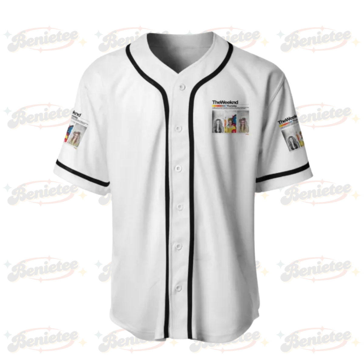 The Weeknd Thursday XO Music Show White Baseball Jerseys, The Weeknd Music Tour 2025 Baseball Jersey - Image 2