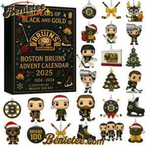 Boston Bruins 100th Anniversary Advent Calendar, Christmas Countdown Advent Calendar Gift Box with 24 Acrylic Ornaments