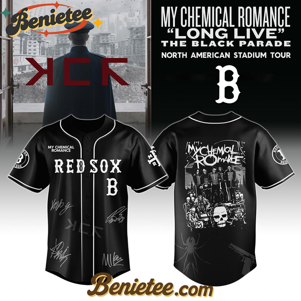 Boston Red Sox x My Chemical Romance 'Long Live The Black Parade' North American Stadium Tour Baseball Jersey,
