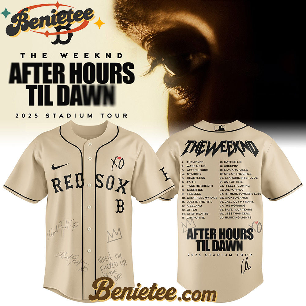 Boston Red Sox x The Weeknd After Hours Til Dawn Baseball Jersey Limited Edition, Custom The Weeknd For Fans, After Hours Till Dawn Tour Gift For Fan