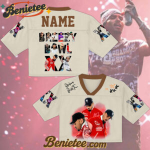 Breezy Bowl XX Mesh Croptop Jersey, Chris Brown Breezy Bowl 20 years, Custon Chris Brown For Fans, Breezy Bowl Gift For Fan