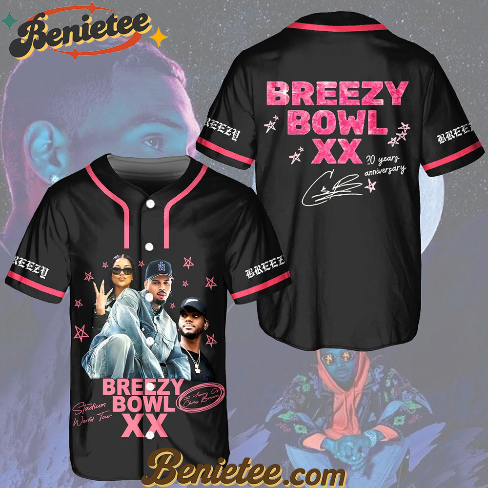 Breezy Bowl XX Tour Baseball Jersey, Personalized Chris Brown Tour Jersey, Chris Brown Breezy Bowl Baseball Jersey, Breezy Bowl XX 2025 Jersey