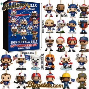 Buffalo Bills Advent Calendar 2025 65th Anniversary Christmas Gift, Christmas Idea, Christmas Countdown Advent Calendar Gift Box with 24 Acrylic Ornaments