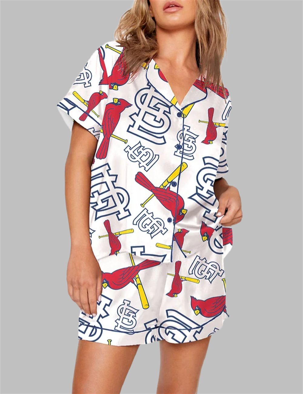 Cardinals Baseball Team Print Pajama Set