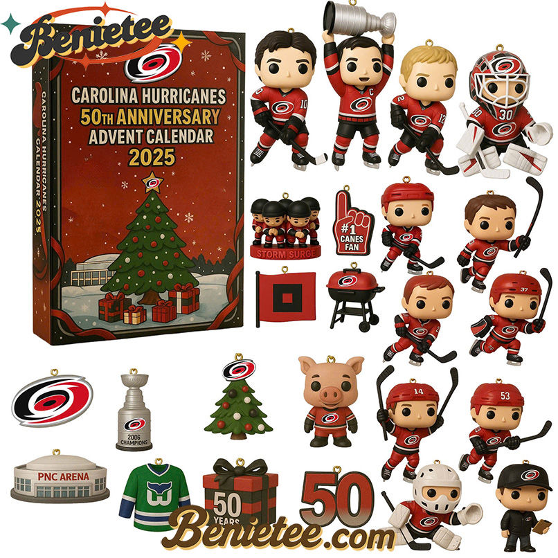 Carolina Hurricanes Advent Calendar, Christmas Countdown Advent Calendar Gift Box with 24 Acrylic Ornaments